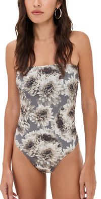 Norma Kamali Bishop One Piece Fall Flowers M