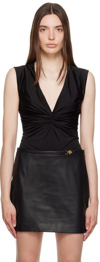Versace Black Knotted Bodysuit