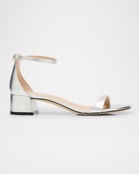 Nudist Metallic Ankle-Strap Sandals