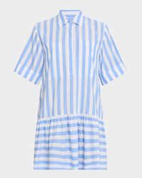 Cris Stripe Short-Sleeve Shirtdress