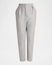 Croco Wool-Cotton Tapered Trousers