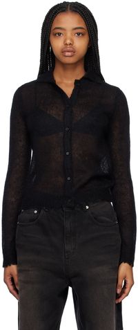 We11done Black Destroyed Cardigan