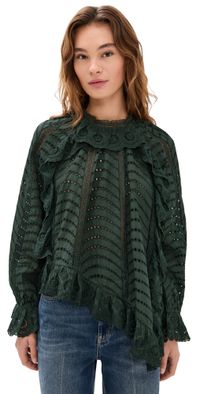 Ulla Johnson Marcella Asymmetrical Long Sleeve Blouse Pristine 4