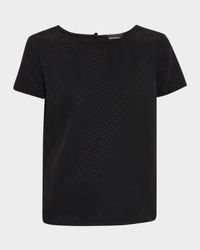 Diamond-Textured Viscose Satin Tee