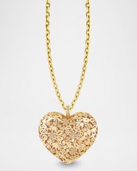 XL Pave Puffy Icon Wallpaper Heart Charm Necklace