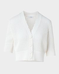 Chunky Cotton Mesh Knit Cardigan