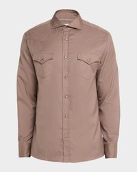 Men's Piece-Dyed Cotton Western Shirt