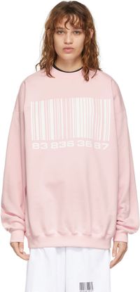 VTMNTS Pink Big Barcode Sweatshirt