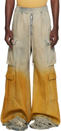 Rick Owens DRKSHDW Blue & Orange Jumbo Belas Cargo Pants