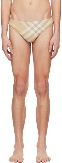 Burberry Tan Check Swim Briefs