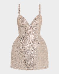 Tessa Deep V-Neck Sequin Mini Dress