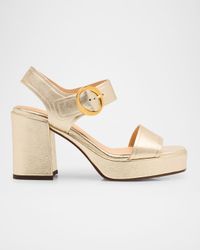 Brianne Metallic Leather Platform Sandals