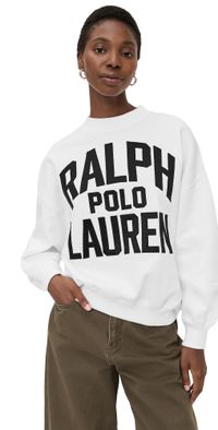 Polo Ralph Lauren Vintage Fleece Knit Long Sleeve Crew Neck Sweater White XL
