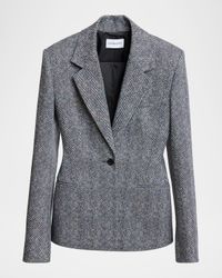 Herringbone Single-Breasted Jacket