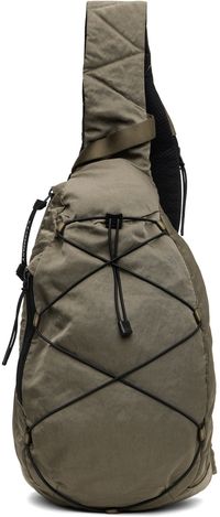 C.P. Company Khaki Nylon B Crossbody Rucksack Bag