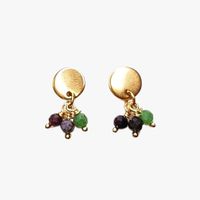 Ginandger - Boucles d'oreilles rubis zoisite - Taille Unique - Vert