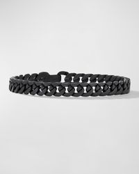 Men's Curb Chain Bracelet in Black Titanium, 8mm