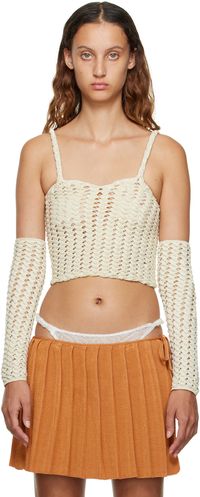 Isa Boulder Beige Cutout Tank Top