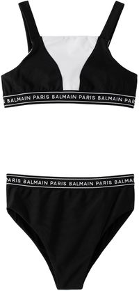 Balmain Kids Black Paneled Bikini