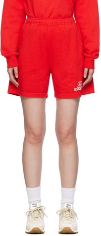 Sporty & Rich Red Prep Shorts