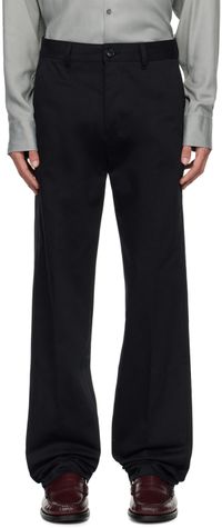 AMI Paris Black Straight Trousers