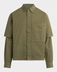 Men's Rex Layered Cotton Button-Down Shirt