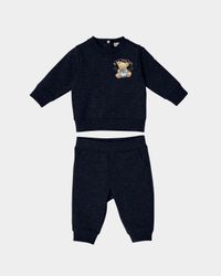 Boy's Teddy Bear Logo Sweatshirt & Sweatpants, Size 6M-3
