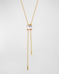 Quatre 18K Yellow Gold Ceramic and Diamond Large Tie Necklace