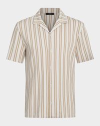 Men's Jacquard Stripe Camp Shirt