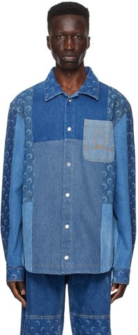 Marine Serre Indigo Regenerated Denim Shirt
