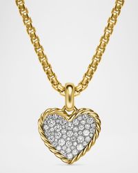 Pave Plate Heart Enhancer with Diamonds in 18K Gold, 17mm