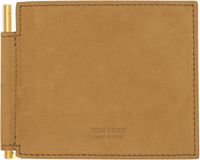 TOM FORD Tan Nubuck Money Clip Wallet