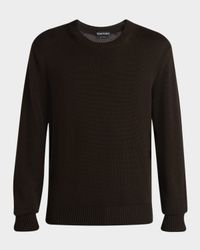 Men's Cotton and Silk Knit Crewneck Sweater