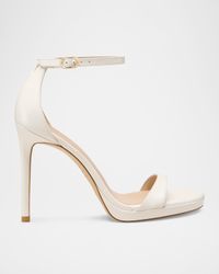 Nudist Patent Ankle-Strap Platform Sandals