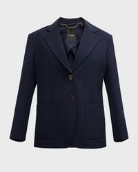 Stretch Crepe Single-Breasted Suiting Jacket