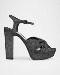 120mm Heloise Glitter Knot Platform Sandals