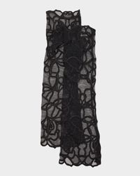 Petite Chou Floral-Embroidered Fingerless Gloves
