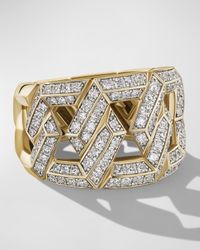Carlyle Ring with Diamonds in 18K Gold, 16mm