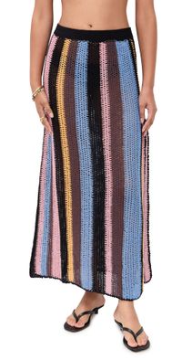 Agua Bendita Cyprus Crochet Maxi Skirt Multicolor L