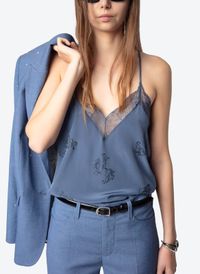 Zadig&voltaire - Caraco en soie - Taille L - Bleu