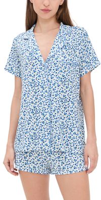 Stripe & Stare Short Pajama Set Blueberry S