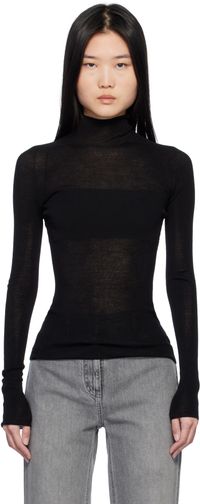 Versace Black Knit Merinos Turtleneck