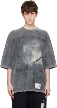 Maison MIHARA YASUHIRO Black Bleached Smily Face Print T-shirt