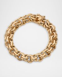 Estate 14K Yellow Gold Double Spiral Curb Link Bracelet