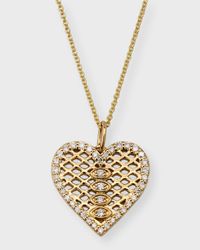 Tiffany Fishnet Diamond Heart Charm Necklace