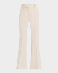 Rhein Wool Crepe Seamed Flare Pants