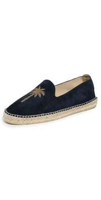 Manebi Embroidered Suede Classic Espadrilles Suede Patriot Blue 40