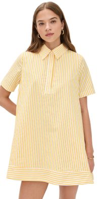 English Factory Striped Mini Dress Yellow Stripe S