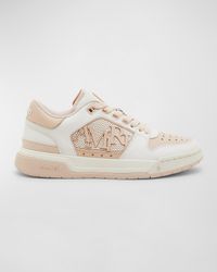 Bicolor Leather Low-Top Sneakers