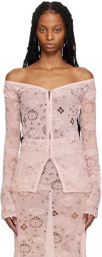 Olēnich Pink Cutout Cardigan